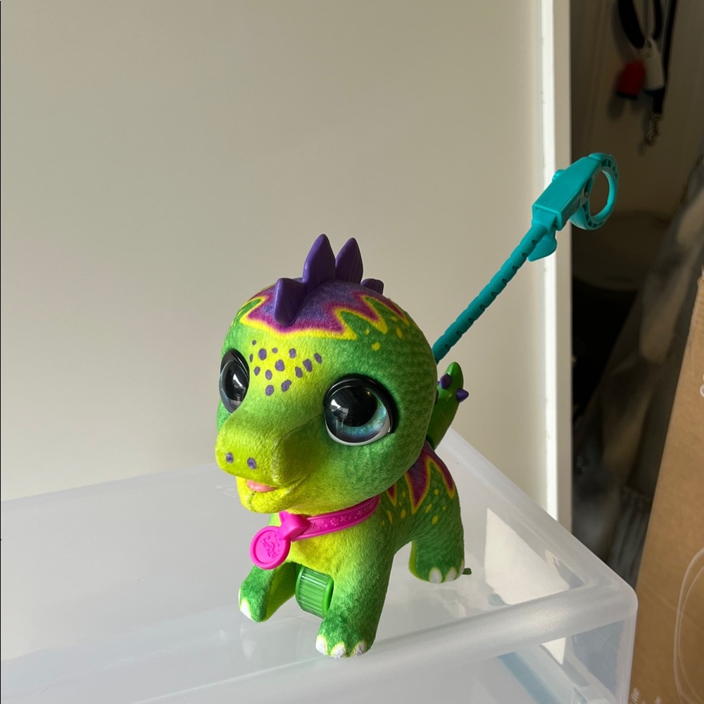 Fur Real Interactive Green Dinosaur Toy with Leash